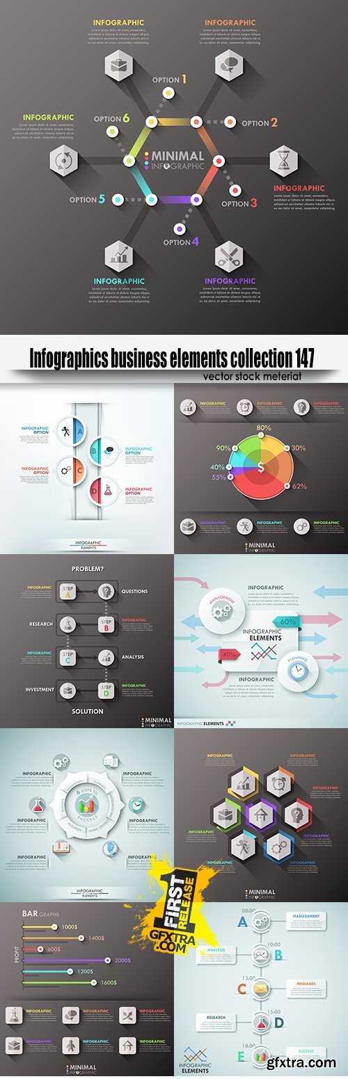 Infographics business elements collection 147