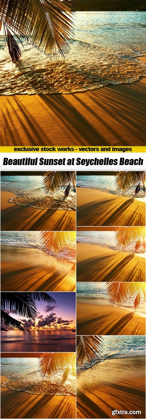 Beautiful Sunset at Seychelles Beach - 9xUHQ JPEG