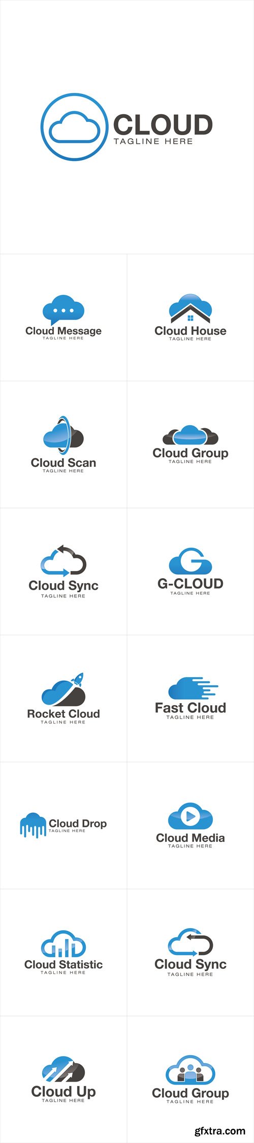 Vector Set - Cloud Creative Concept Logo Design
