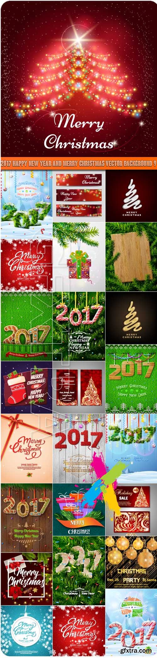 2017 Happy New Year and Merry Christmas vector background 9