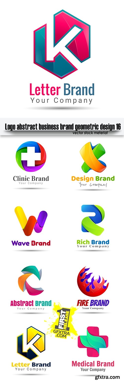 Logo abstract business brand geometric design 16