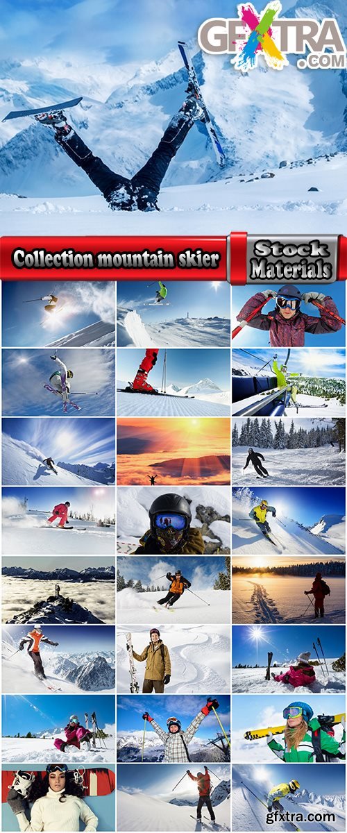 Collection mountain skier skiing slope snow snowboard winter holidays 25 HQ Jpeg