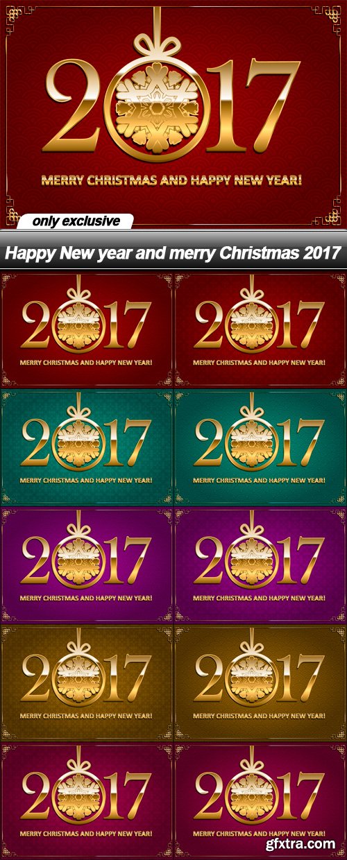 Happy New year and merry Christmas 2017 - 10 EPS