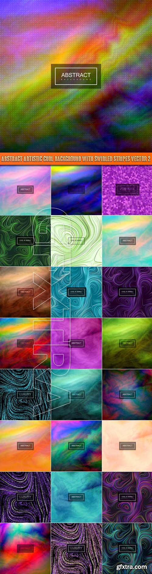 Abstract artistic curl background with swirled stripes vector 2