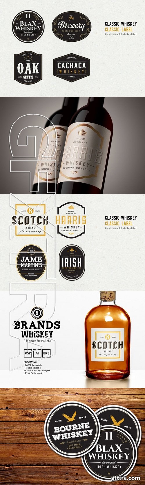 9 Whiskey Brands Label
