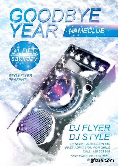 Goodbye Year V1 PSD Flyer Template with Facebook Cover
