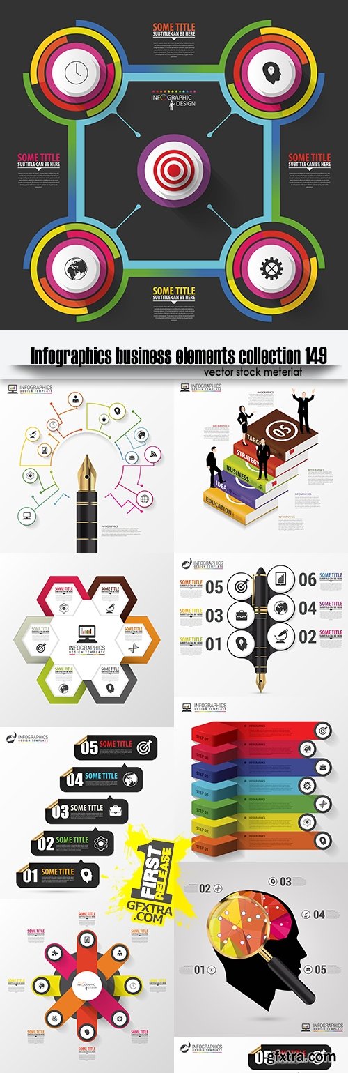 Infographics business elements collection 149