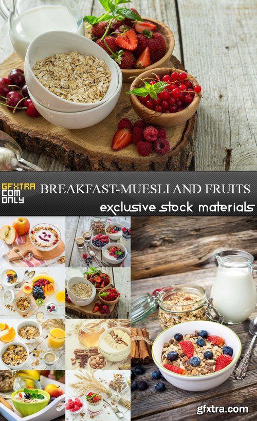 Breakfast-Muesli and Fruits 9xJPG