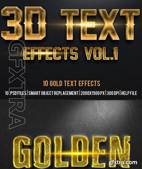 GraphicRiver - 3D Gold Text Effects 15727111