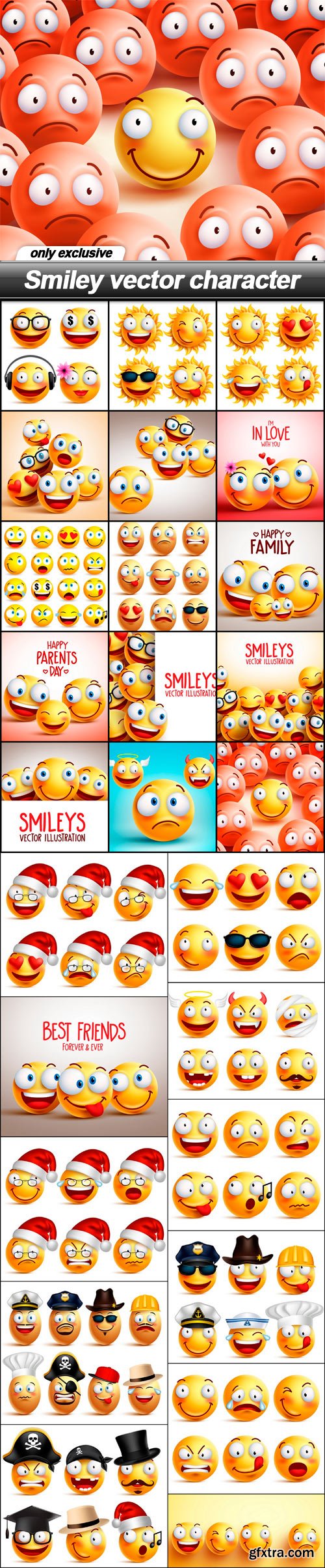 Smiley vector character - 26 EPS