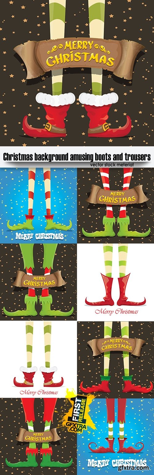 Christmas background amusing boots and trousers