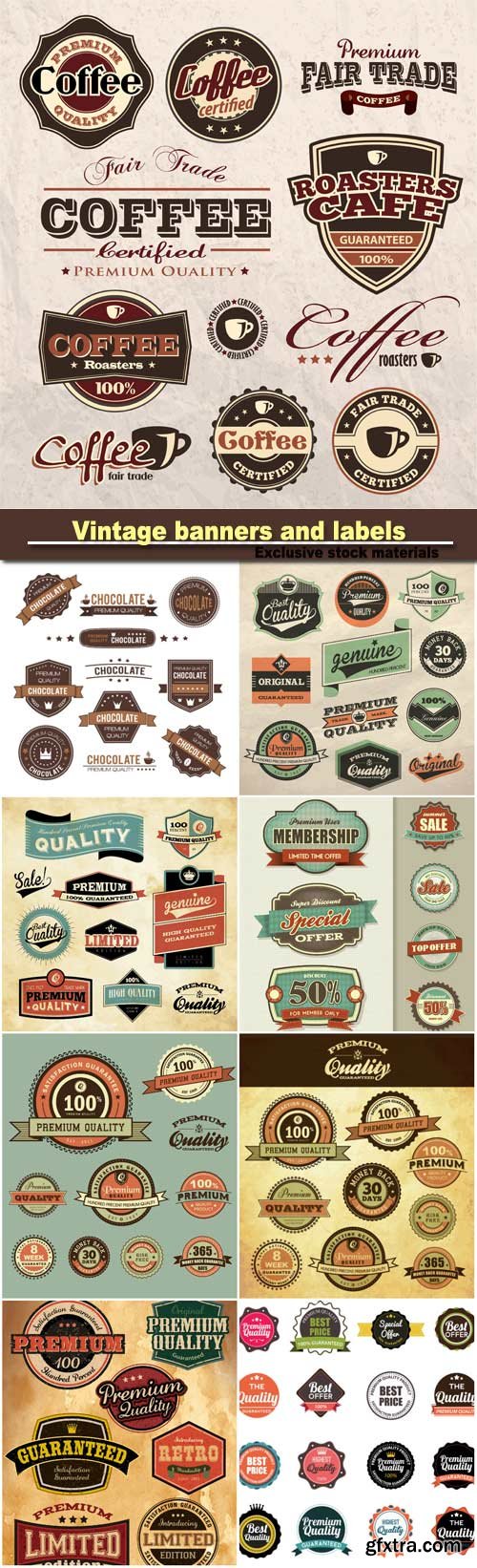 Vintage banners and labels