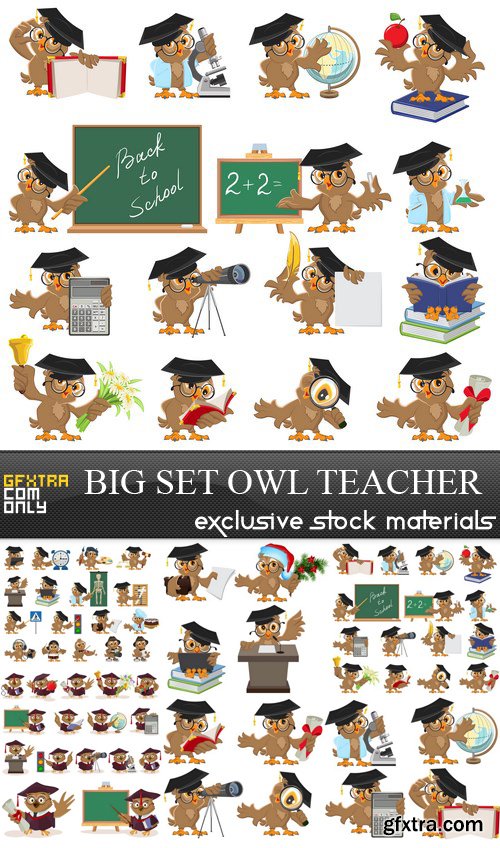 Big Set Owl Teacher - 8 EPS