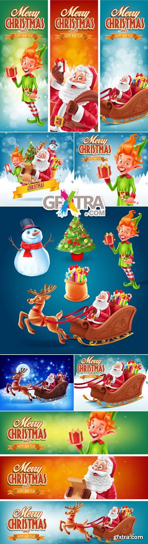 Christmas Backgrounds & Banners Vector