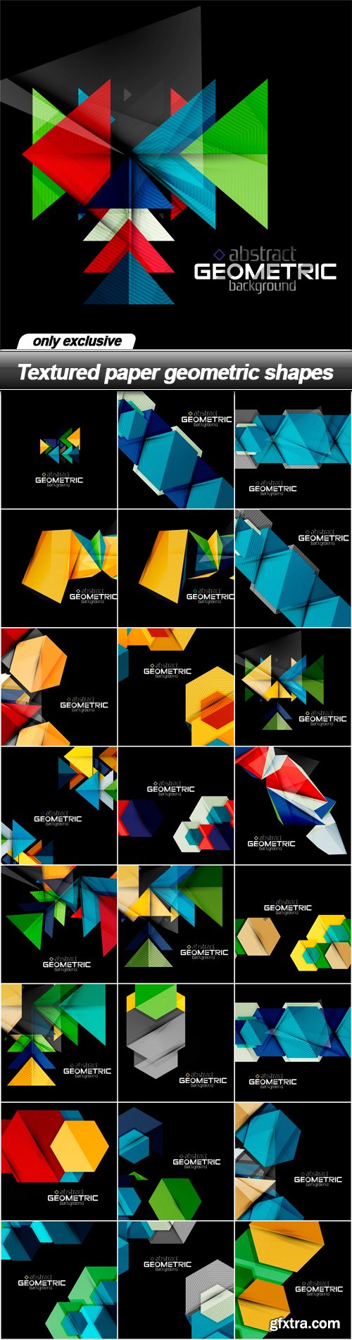 Textured paper geometric shapes - 25 EPS