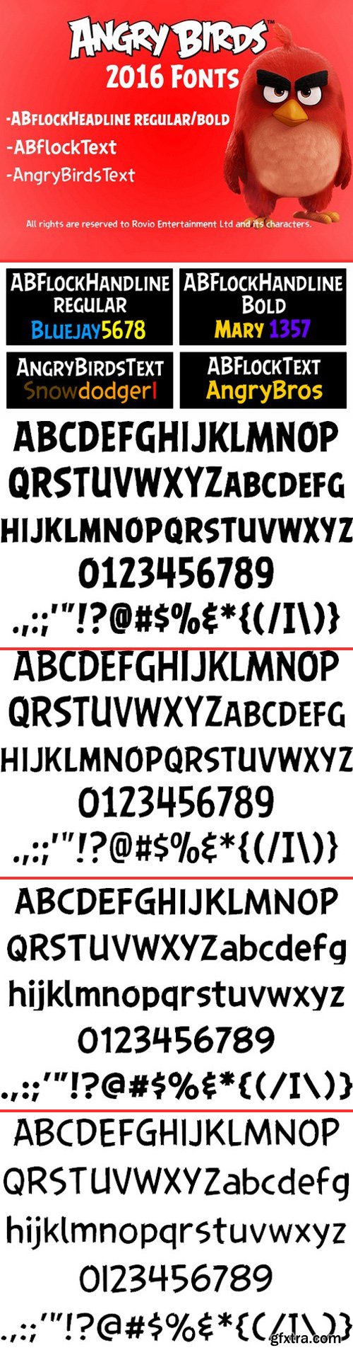 ABFlockText Font Family angry birds
