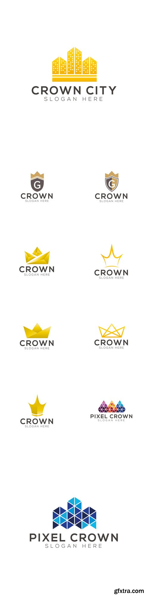 Vector Set - Crown Logo Design
