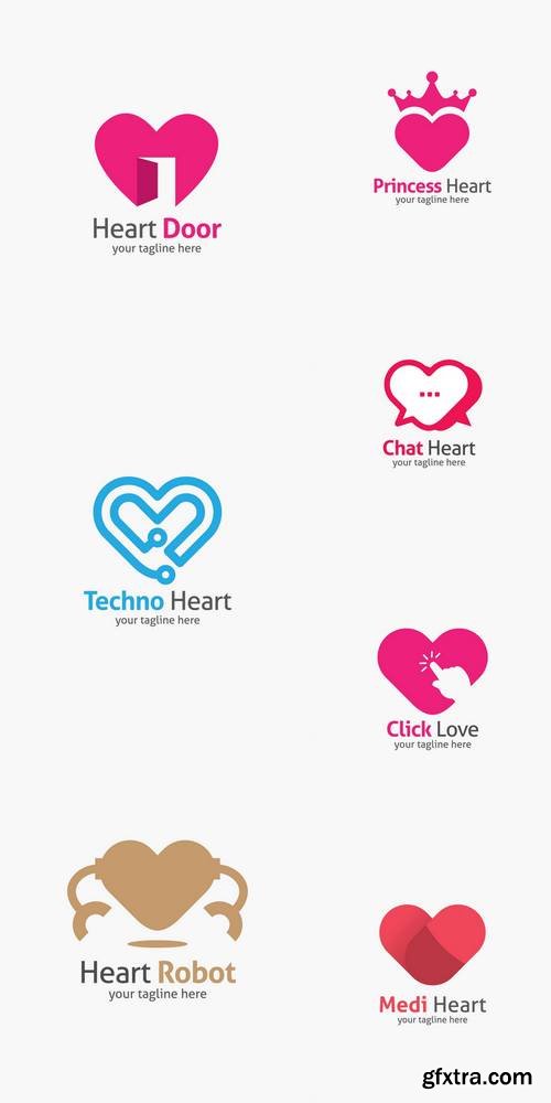Heart Shape Logo Design Vector Template