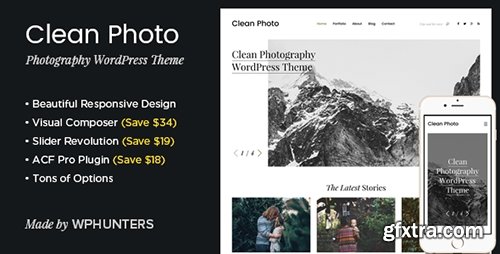 ThemeForest - Clean Photo v1.7.5 - Photography Portfolio WordPress Theme - 14332895