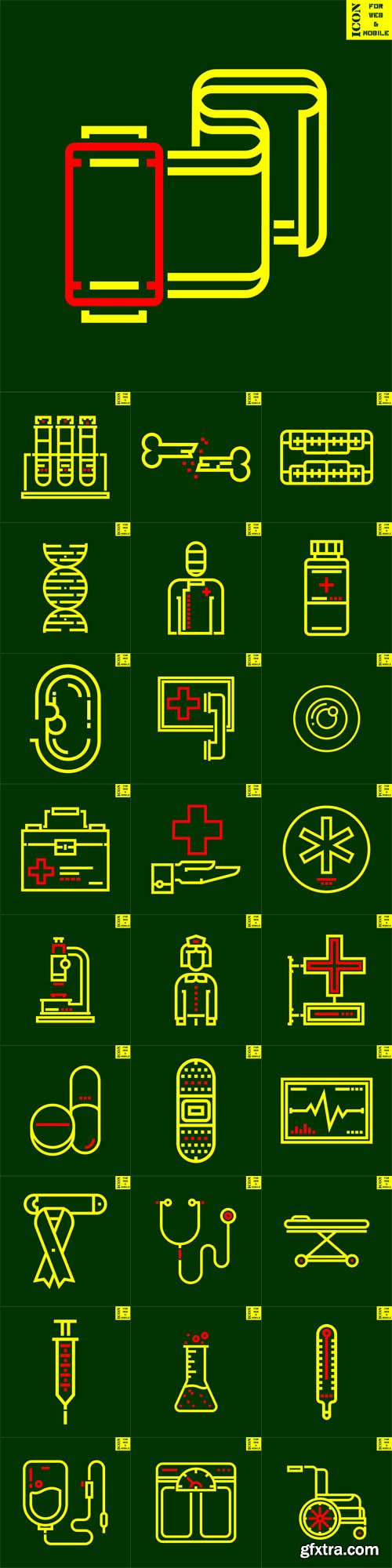 Vector Set - Hospital Line Icons
