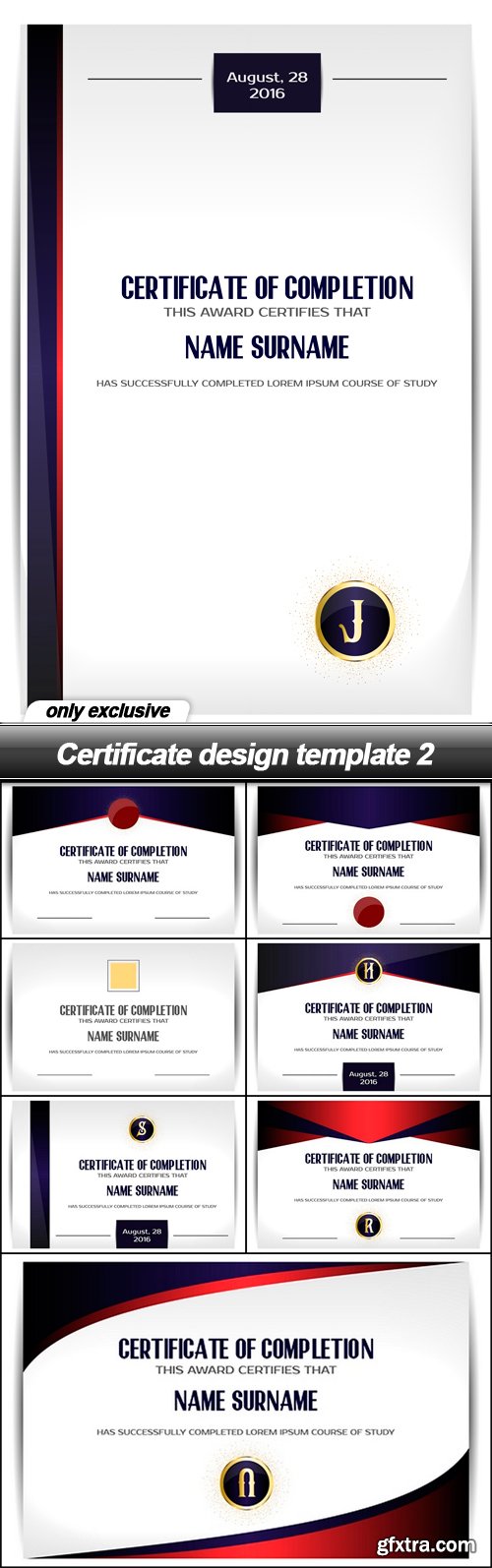 Certificate design template 2 - 8 EPS