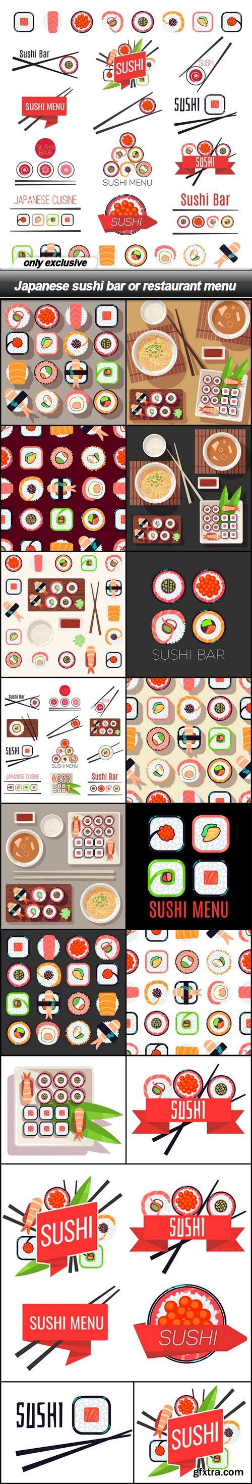 Japanese sushi bar or restaurant menu - 18 EPS