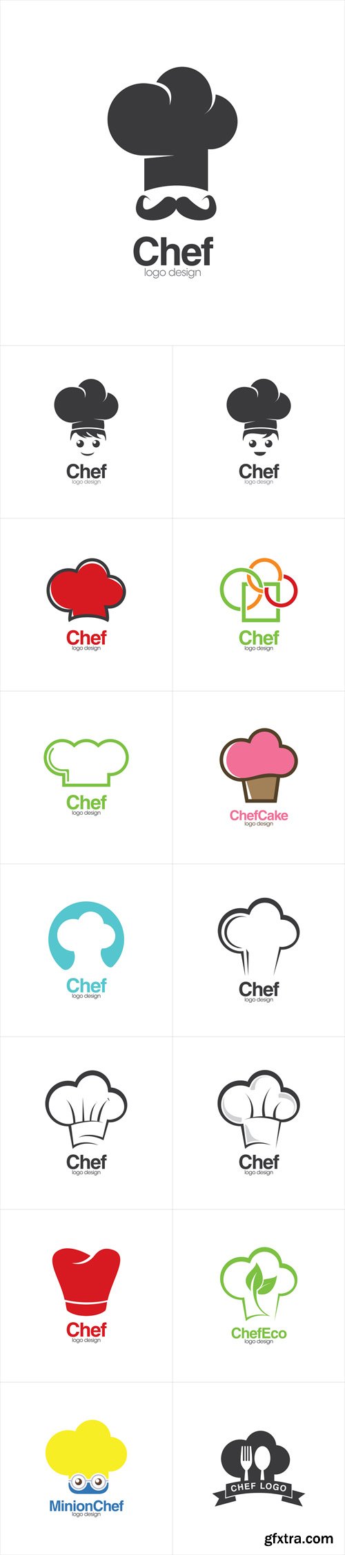 Vector Set - Chef Hat Creative Concept Logo Design Template