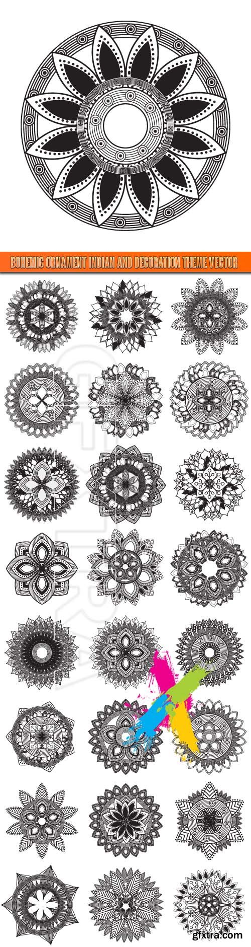 Bohemic ornament indian and decoration theme vector