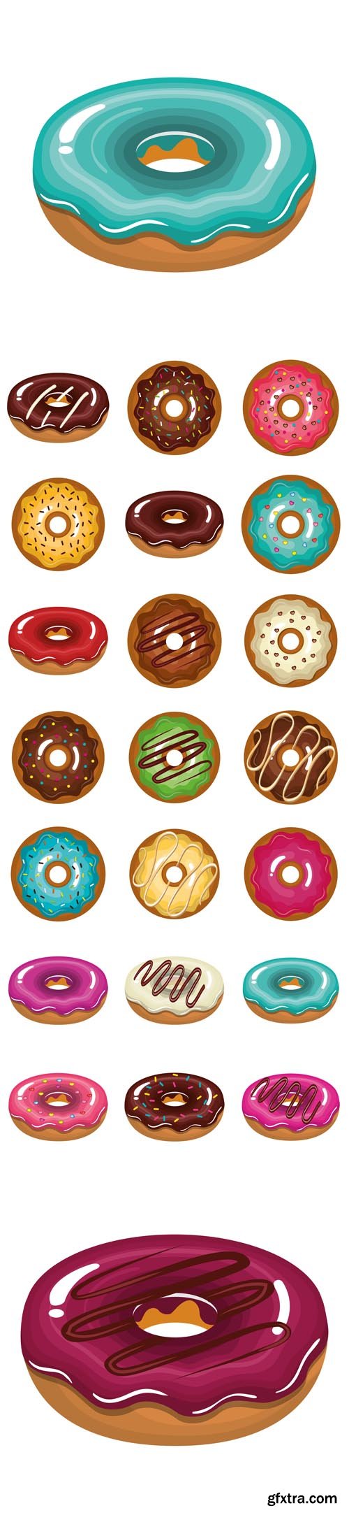 Vector Set - Delicious Sweet Donuts Icons