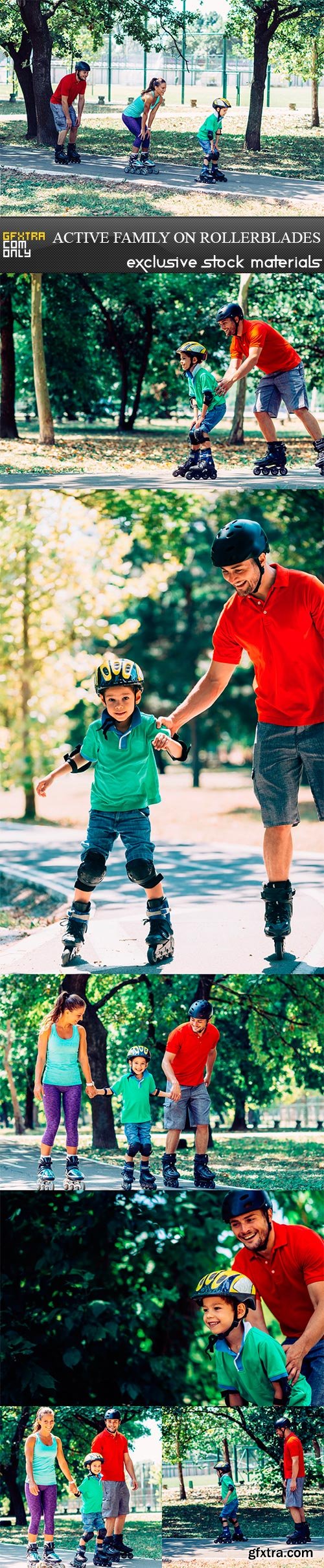 Active family on rollerblades - 7UHQ JPEG