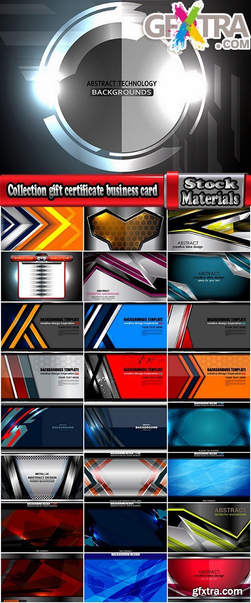 Collection gift certificate business card banner flyer calling card poster 15-25 EPS