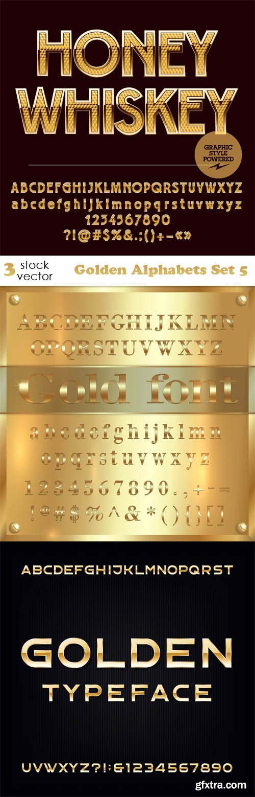 Vectors - Golden Alphabets Set 5