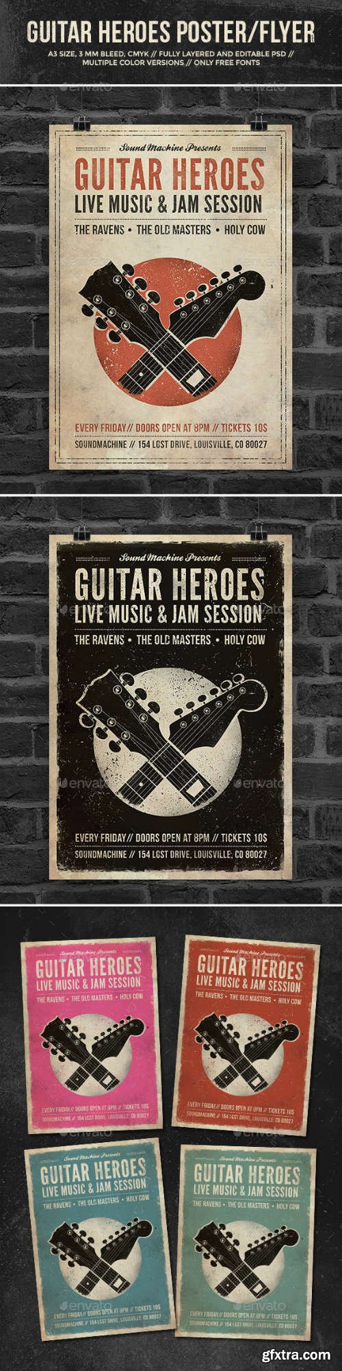 GR - Guitar Heroes - Vintage Music Poster/Flyer 7228925