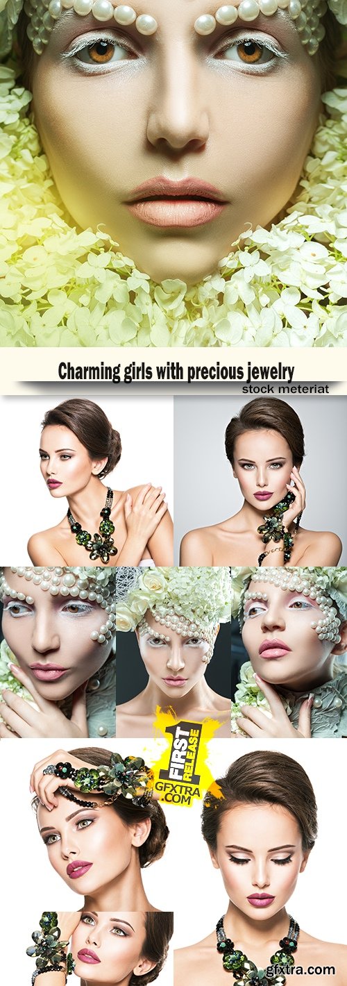 Charming girls with precious jewelry