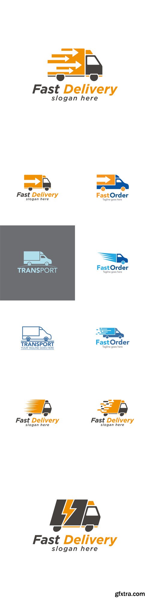 Vector Set - Truck Fast Delivery Logo Design