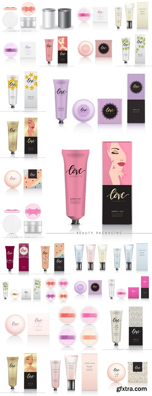 Cosmetic Packaging Template Vector Illustration