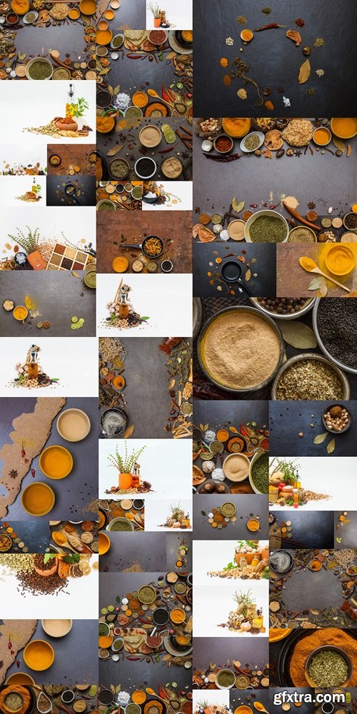 Spices and herbs.Food and cuisine ingredients