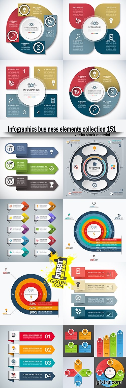 Infographics business elements collection 151