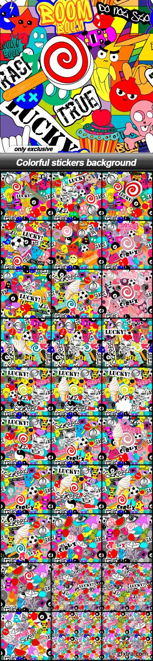 Colorful stickers background - 31 EPS