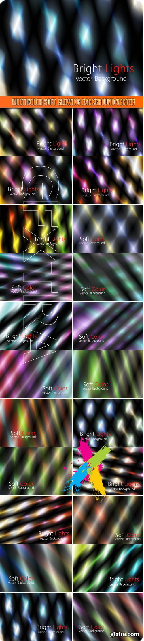 Multicolor soft glowing background vector