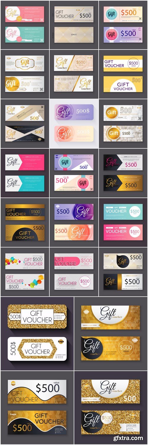 Collection of gift cards and vouchers - 22xEPS