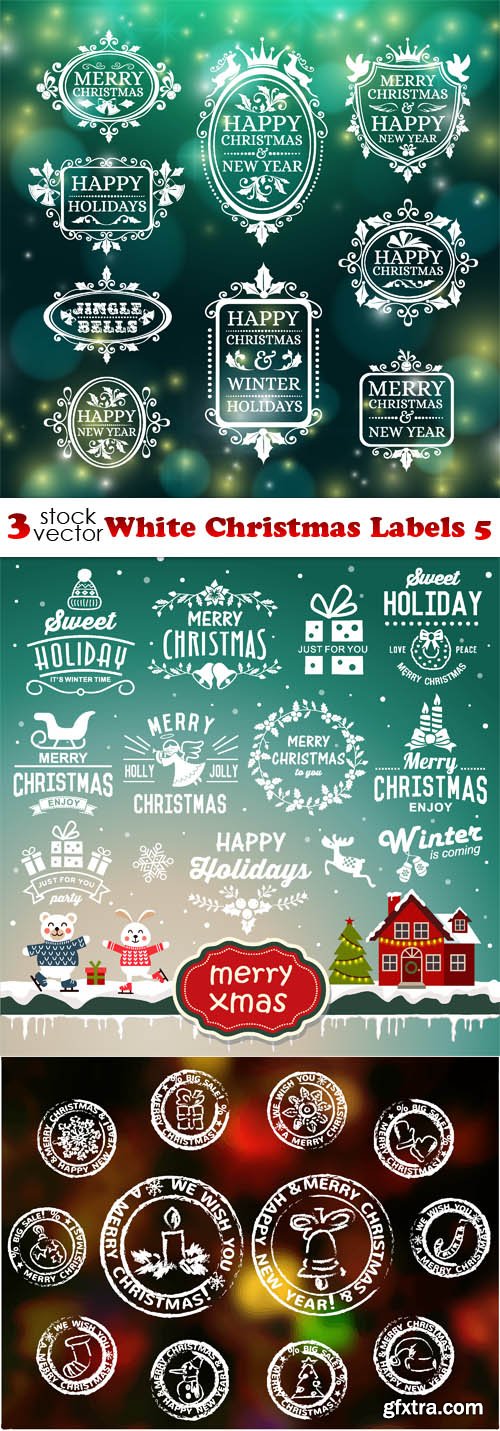 Vectors - White Christmas Labels 5