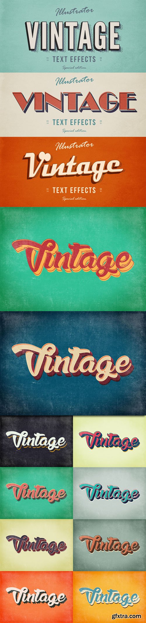 13 Vintage Text Effects for Illustrator & Photoshop