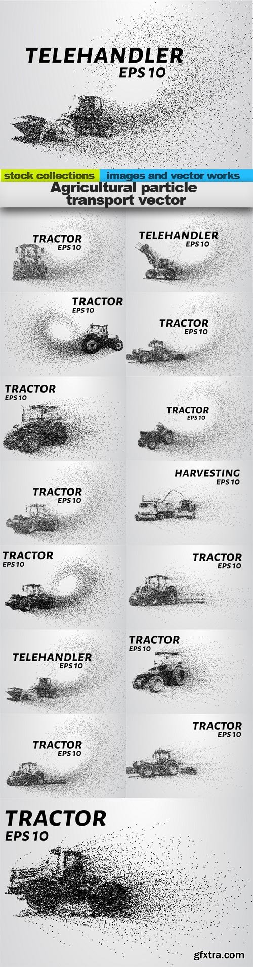Agricultural particle transport vector, 15 x EPS