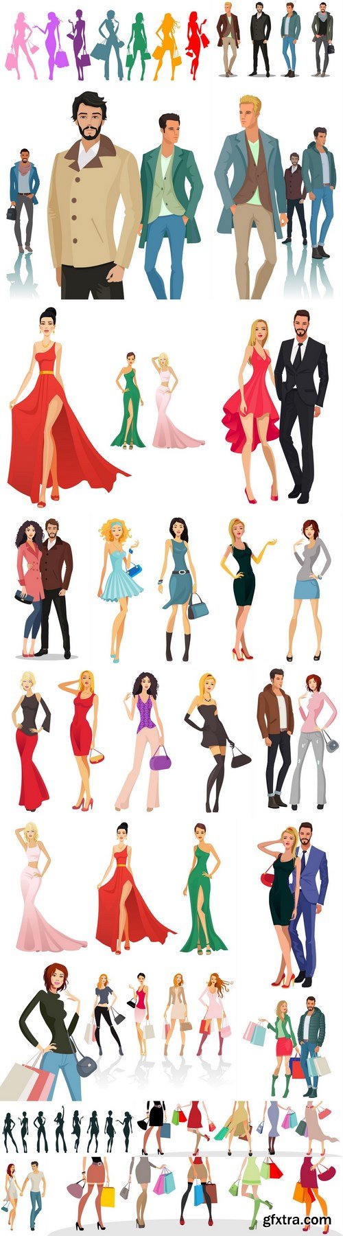 Female and male - Fashion & shopping - 18xEPS Vector Stock