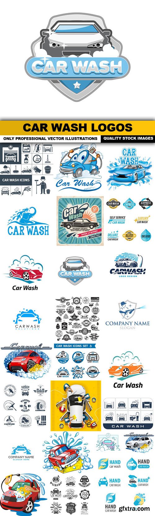 Car Wash Logos - 25 Vector