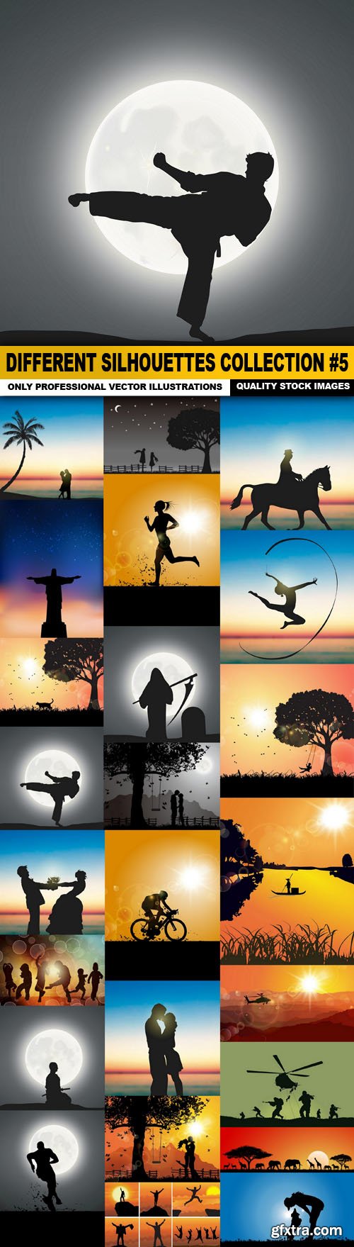 Different Silhouettes Collection #5 - 25 Vector