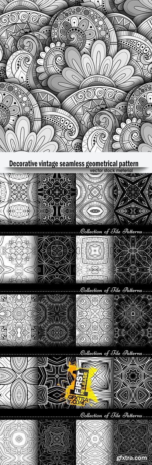 Decorative vintage seamless geometrical pattern