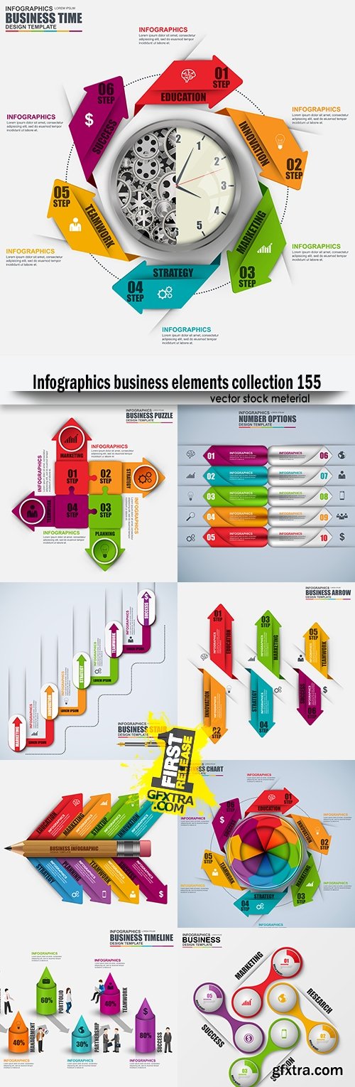Infographics business elements collection 155