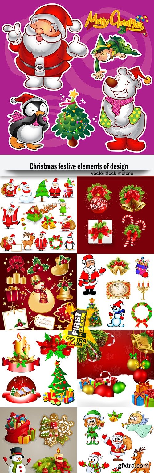 Christmas festive elements of design
